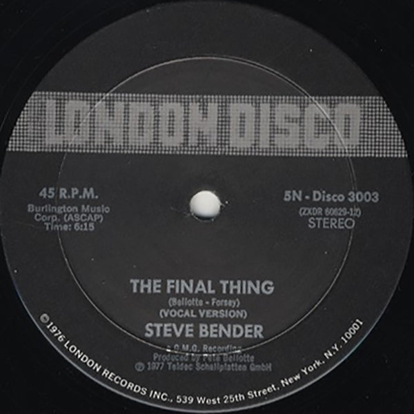 Steve Bender / The Final Thing