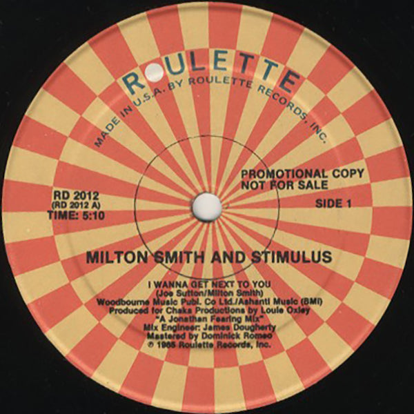 Milton Smith And Stimulus / I Wanna Get Next To You