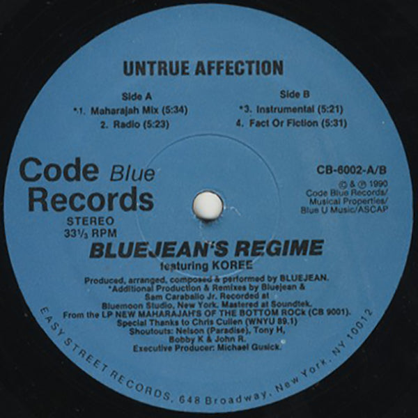 Bluejean's Regime Featuring Koree / Untrue Affection