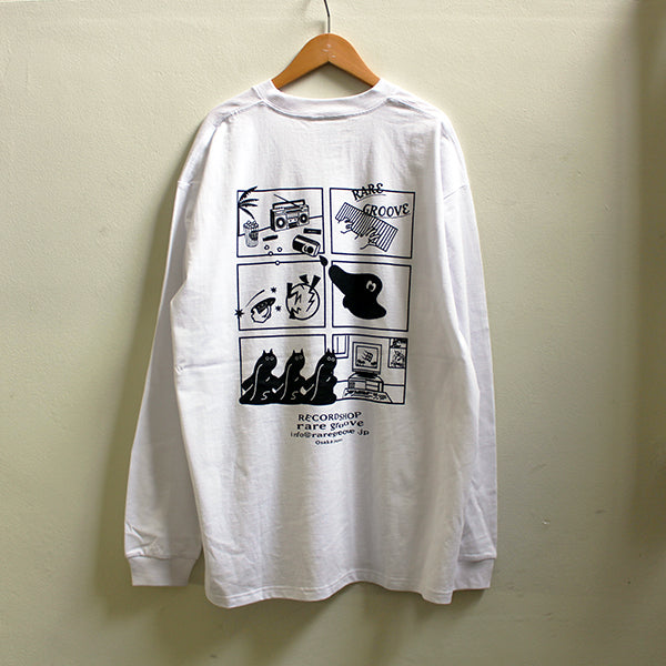 RECORD SHOP rare groove Original LS T-shirts (White）