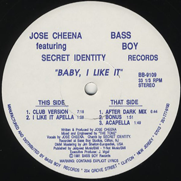 Jose Cheena Featuring Secret Identity / Baby, I Like It